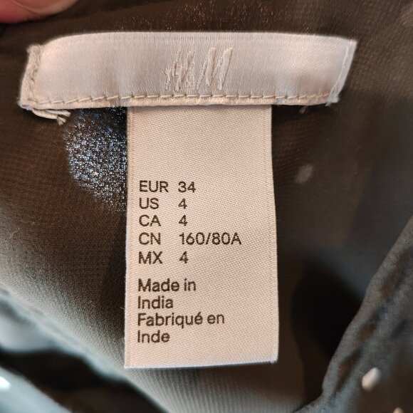 H&M Green Polka Dot Bell Sleeve Dress, Size US 4/EUR 34, EUC! - Picture 7 of 7